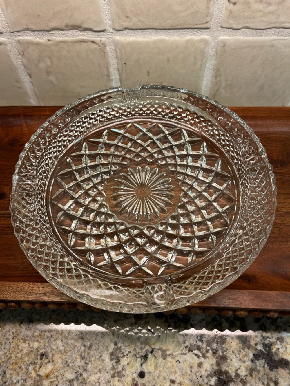 Vintage Anchor Hocking WEXFORD Large Heavy Glass Ashtray 8 1/2" USA